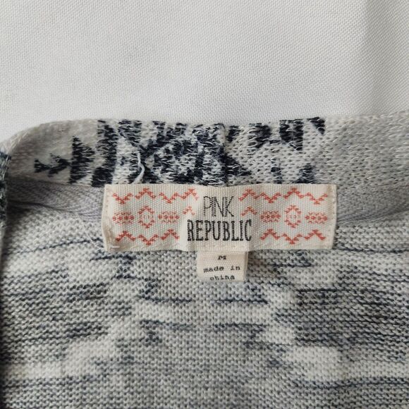 Pink Republic Duster Cardigan – Aztec Western Blue, Women’s Size M, Open Front - Picture 2 of 5